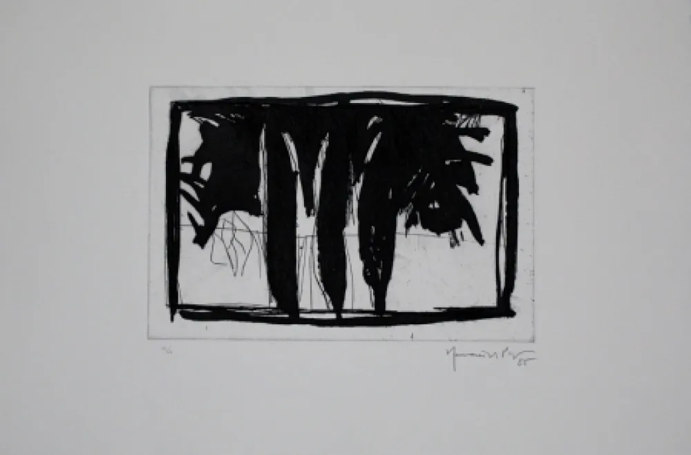 Água-Forte E Água-Tinta Hernandez Pijuan - Xiprers al claustre / Cypresses in the Cloister