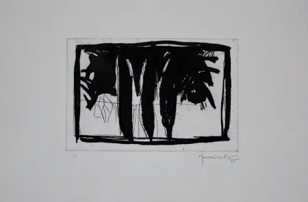 Água-Forte E Água-Tinta Hernandez Pijuan - Xiprers al claustre / Cypresses in the Cloister