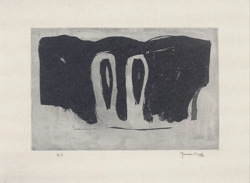 Água-Tinta Hernandez Pijuan - Xiprers en el paisatge