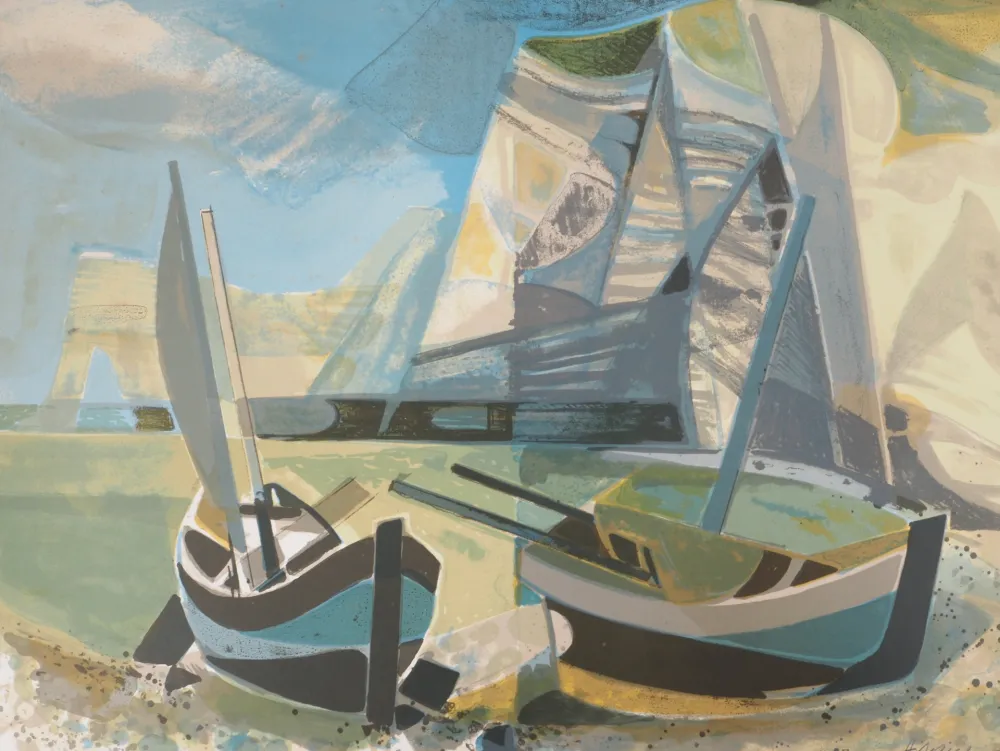 Litografia Hilaire - Normandie, les falaises d'Etretat