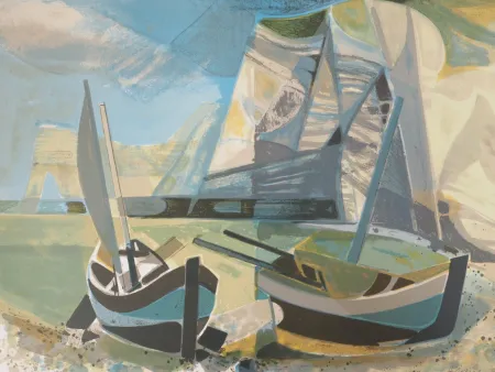 Litografia Hilaire - Normandie, les falaises d'Etretat