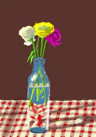 Múltiplo Hockney - 23rd March 2021, Flowers in a Milk Bottle