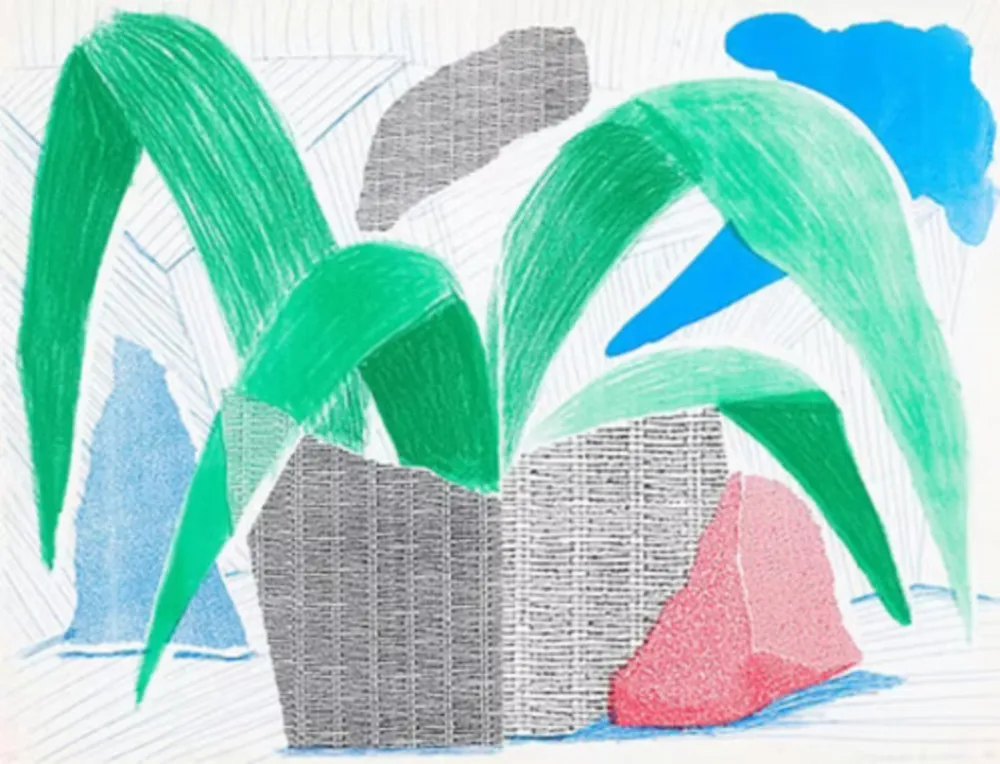 Múltiplo Hockney - Green Grey & Blue Plant, July (Diptych)