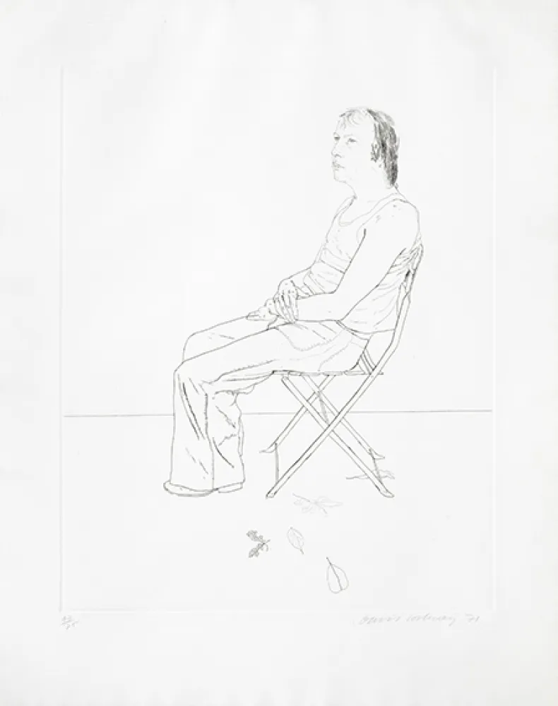 Gravura Hockney - Mo with Five Leaves