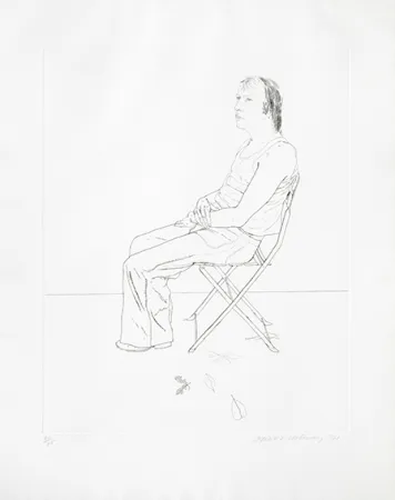 Gravura Hockney - Mo with Five Leaves