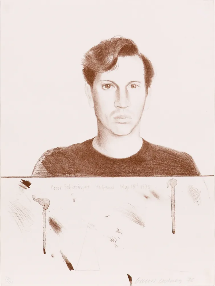 Litografia Hockney - Peter Schlesinger