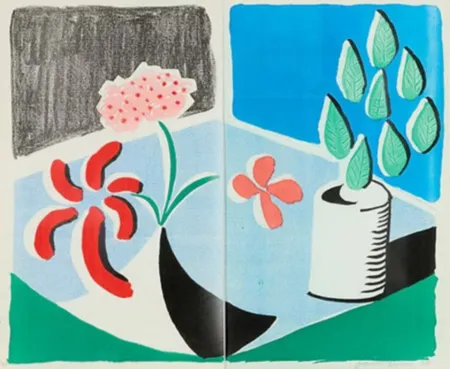 Múltiplo Hockney - Red Flowers and Green Leaves, Separate, May