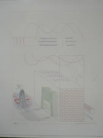 Água-Forte Hockney - The buzzing of the blue guitar (from the blue guitar)