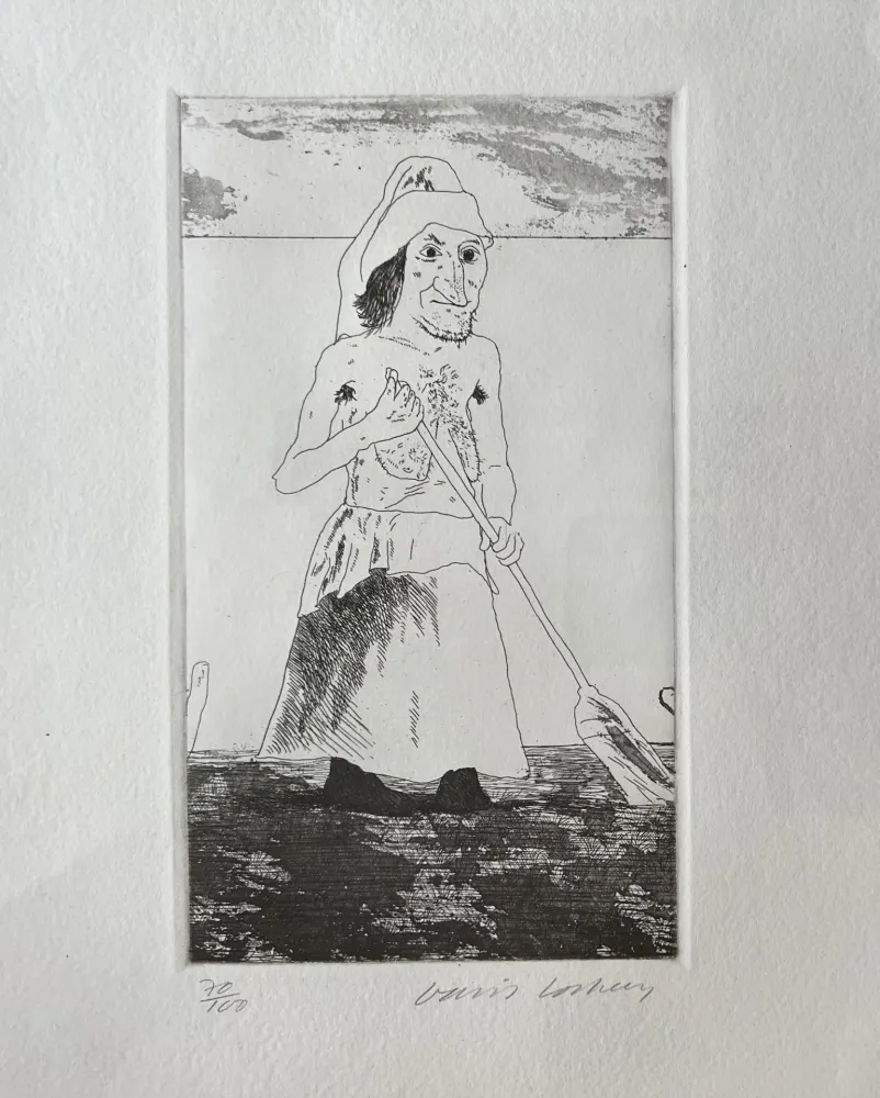 Gravura Hockney - The Enchantress in her garden