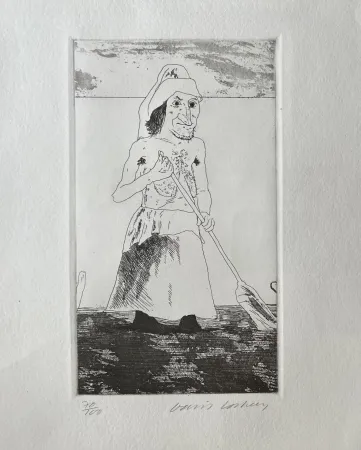 Gravura Hockney - The Enchantress in her garden