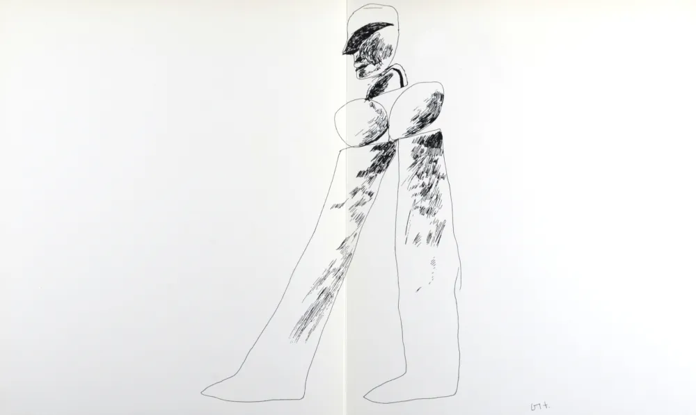 Litografia Hockney - Walking Man, 1964