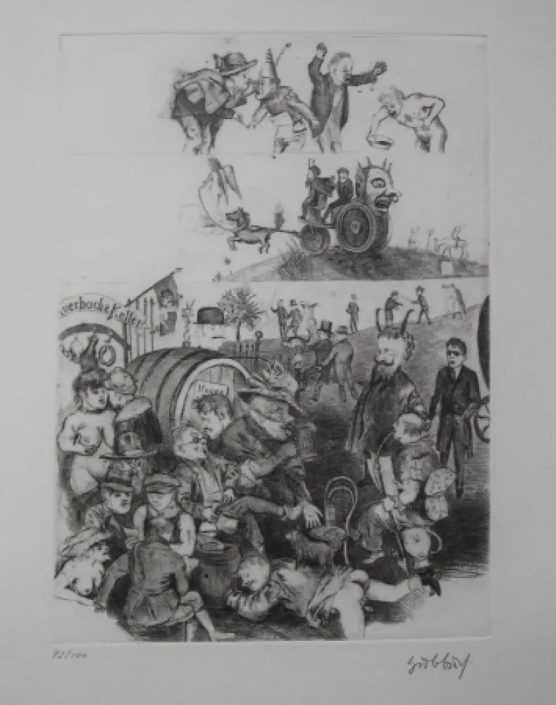 Água-Forte Hubbuch - Auerbachs Keller in Leipzig