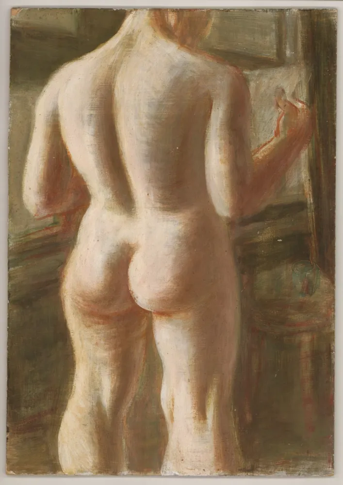 Sem Técnica Hubbuch - (Weiblicher, lesender Rückenakt - Marianne). 