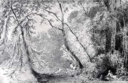 Gravura Huet - Baigneuses