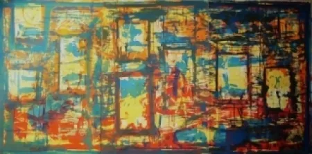 Litografia Huftier - Fenêtre en Rajasthan