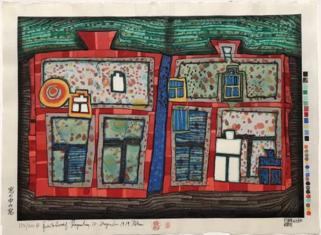 Xilogravura Hundertwasser - 2 to 13 Windows Afloat