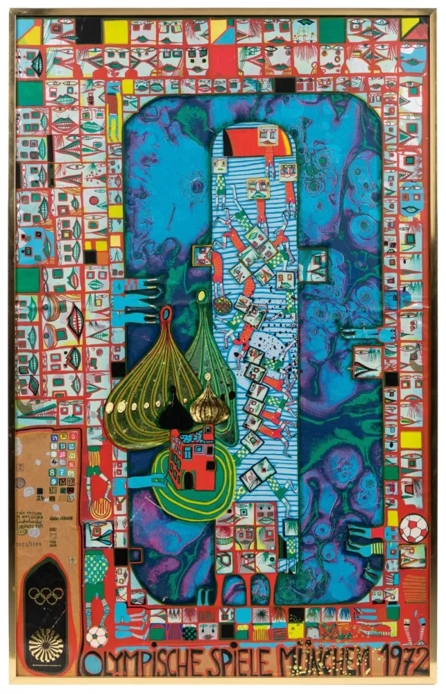 Serigrafia Hundertwasser - OLympics 1972. Complete collection of 27 original lithographs/serigraphic OL Posters