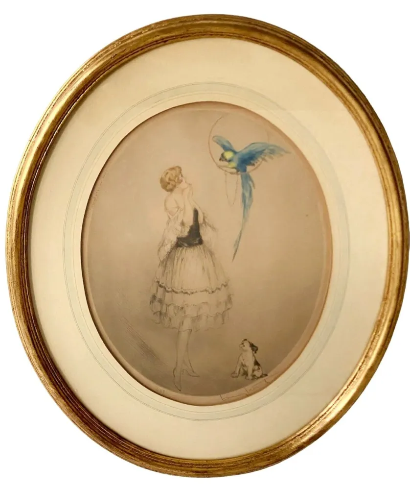 Água-Forte E Água-Tinta Icart - Blue Parrot