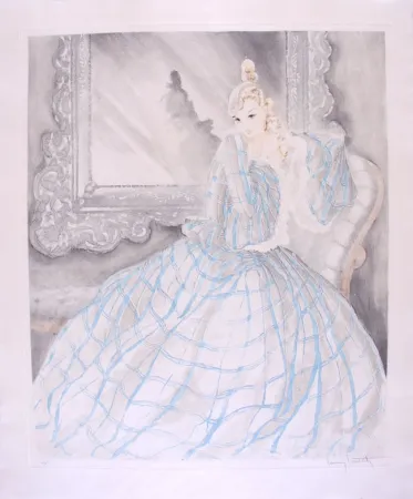 Água-Forte Icart - Girl in Crinoline - Miroir de Venise