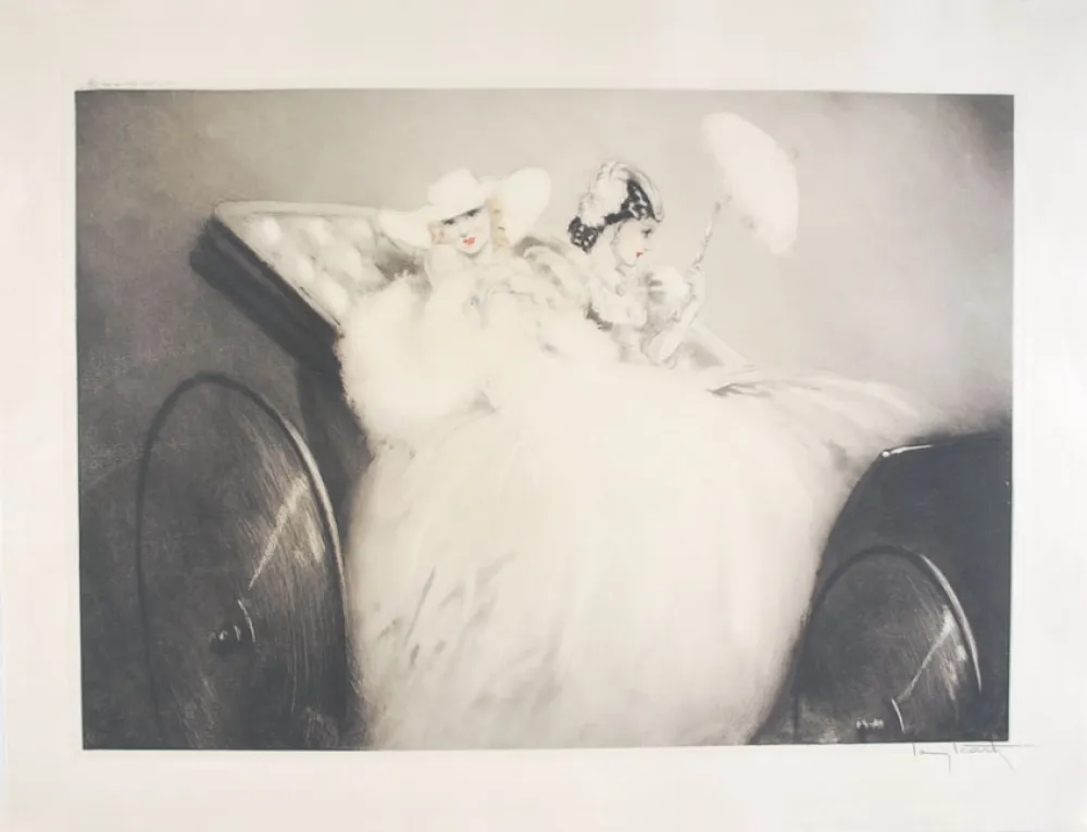 Água-Forte Icart - On the Champs Elysees - Aux Champs Elysées