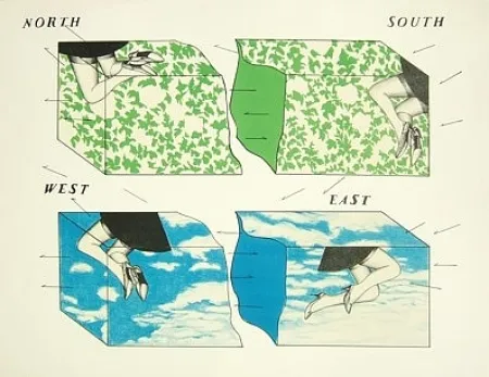 Litografia Ikeda - Nord - Sud - Est - Ovest