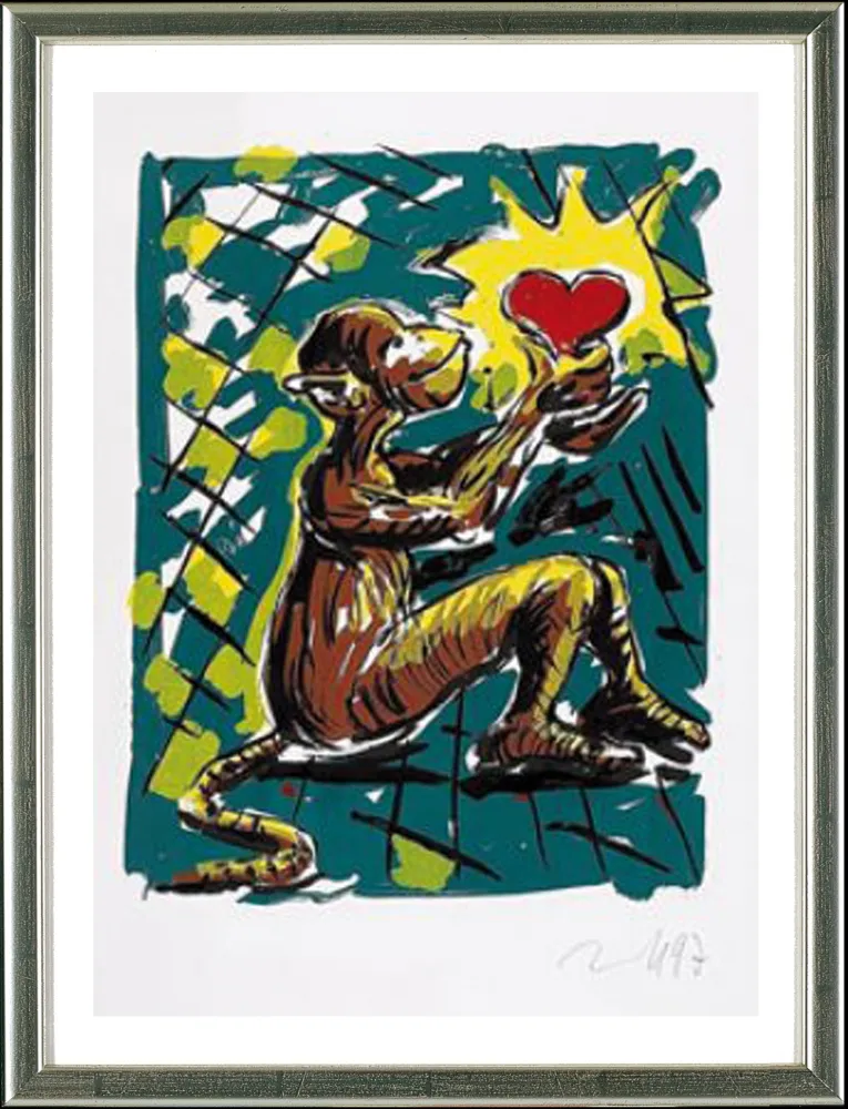 Serigrafia Immendorff - Herzaffe