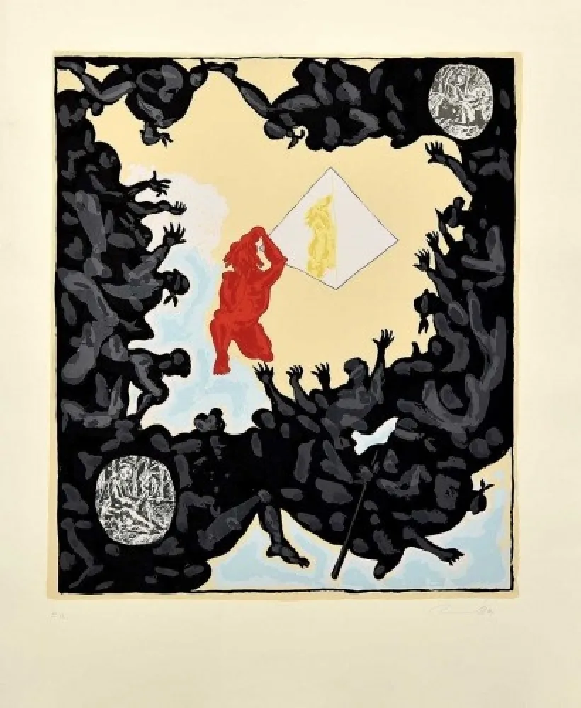 Múltiplo Immendorff - Ohne Titel / AT-Spiegelgrafik