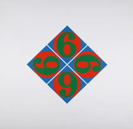 Serigrafia Indiana - Four Sixes, 1969 - hand-signed