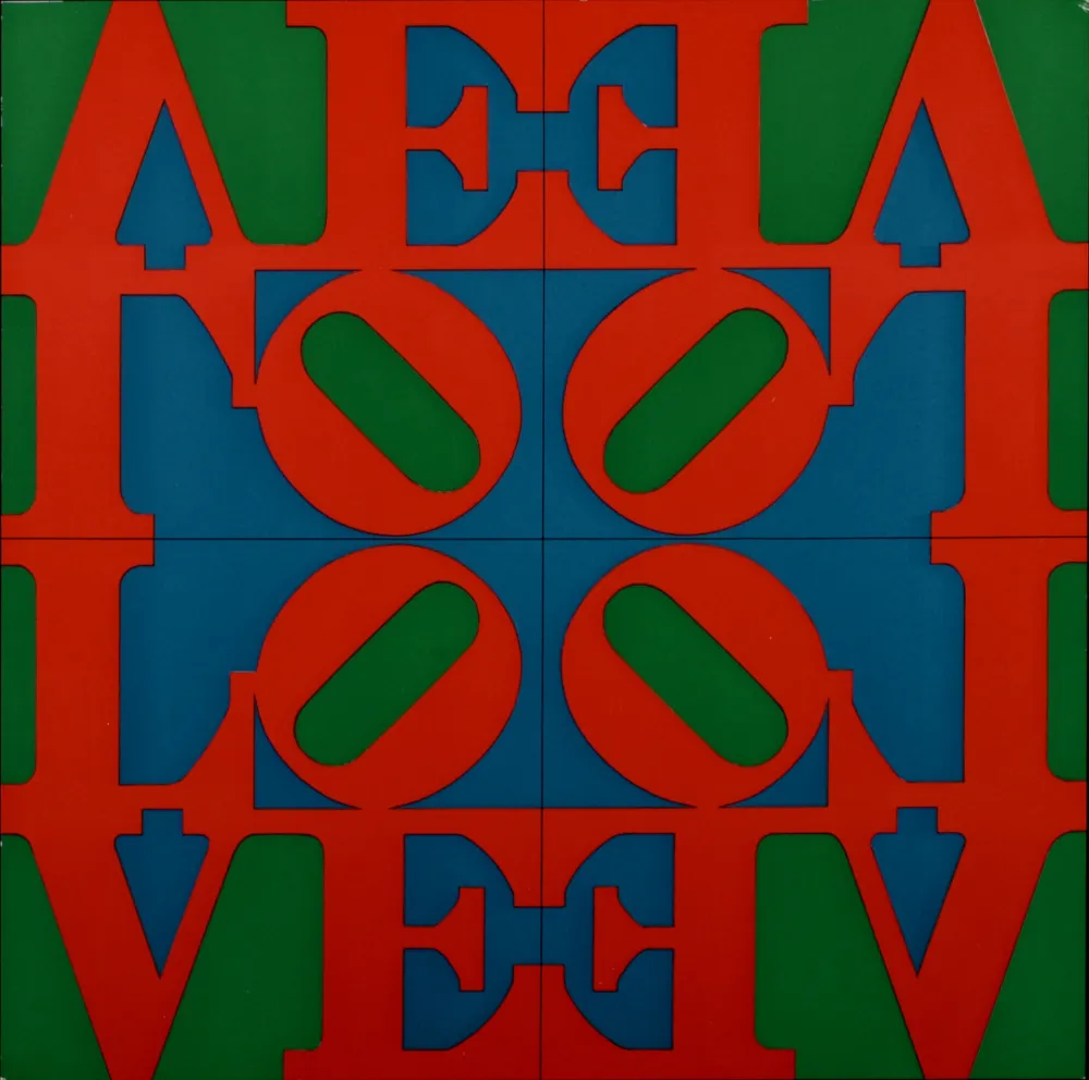 Serigrafia Indiana - Love Wall, 1967 - Very scarce!