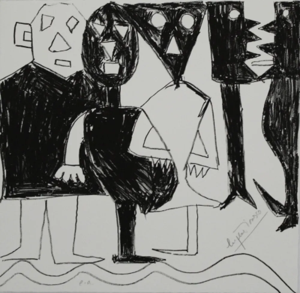 Litografia Ionesco - A bord de la nef