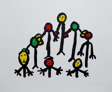 Litografia Ionesco - Le cercle familial