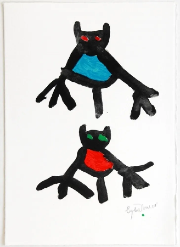 Litografia Ionesco - New Year's Card 1987 / 1988