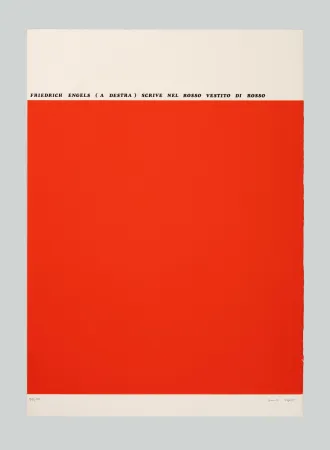 Serigrafia Isgro - Friedrich Engels (a destra) scrive nel rosso vestito di rosso