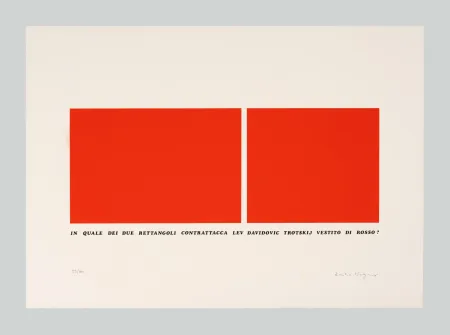 Serigrafia Isgro - In quale dei due rettangoli contrattacca Led Dadidovic Trotskji vestito di rosso?