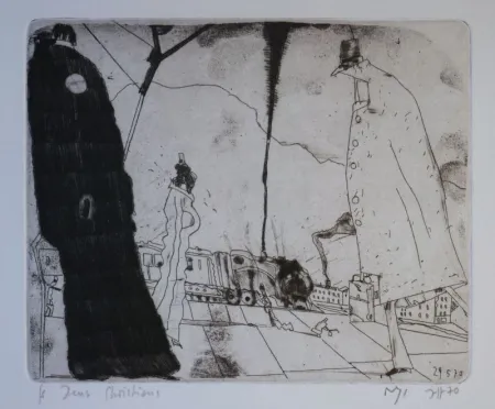 Gravura Janssen - Bahnsteig