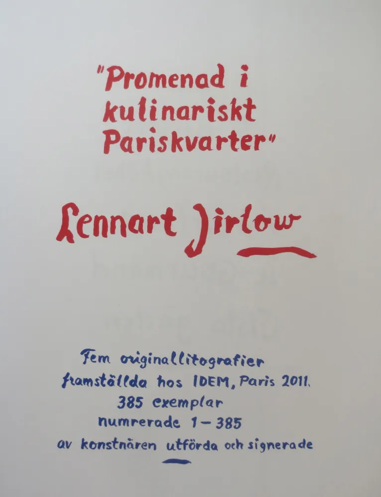 Litografia Jirlow - Promenade culinaire a PARIS