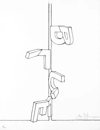 Litografia Johns - Bent Blue