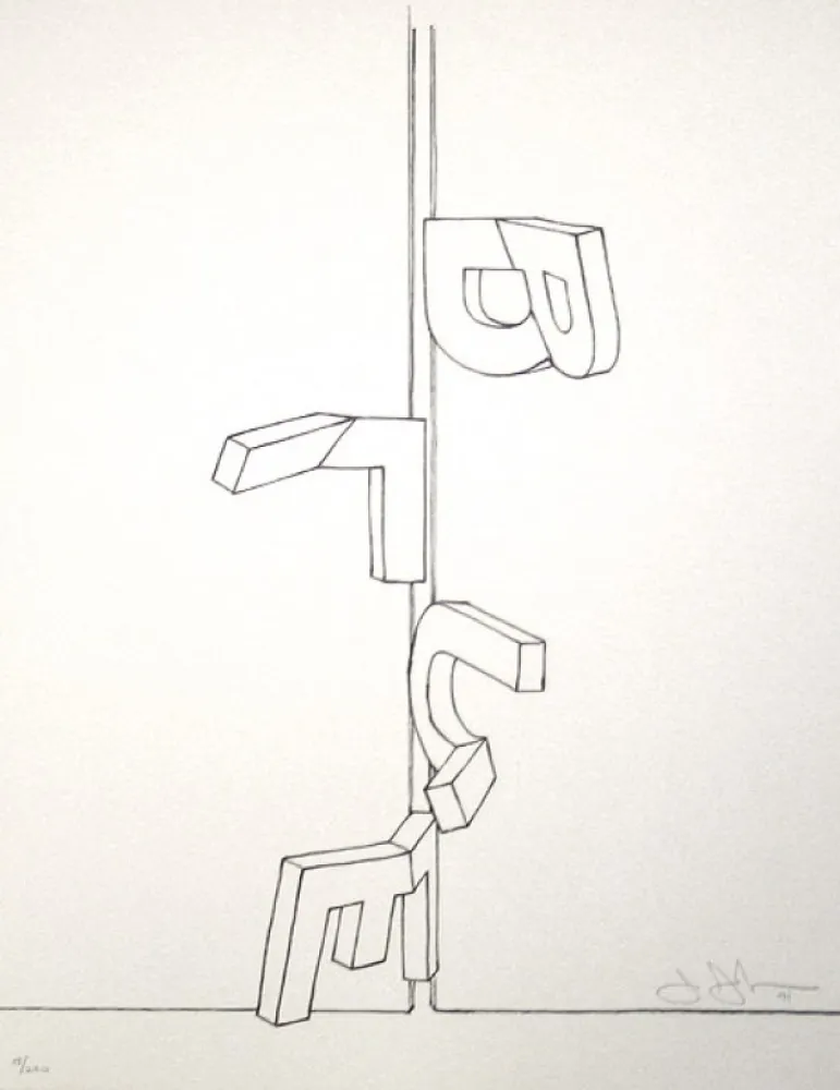 Litografia Johns - Bent blue