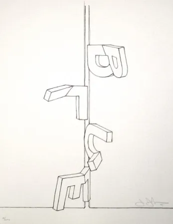 Litografia Johns - Bent blue