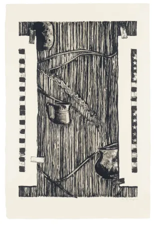 Litografia Johns - Ventriloquist