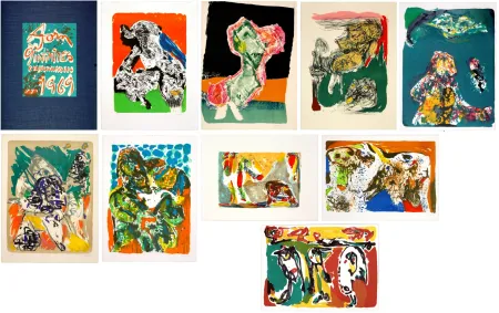 Litografia Jorn - 9 intimités graphoglyptiques