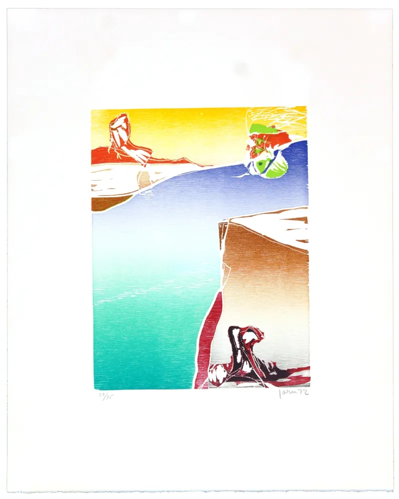 Xilogravura Jorn - Dans le sillage d’if aube