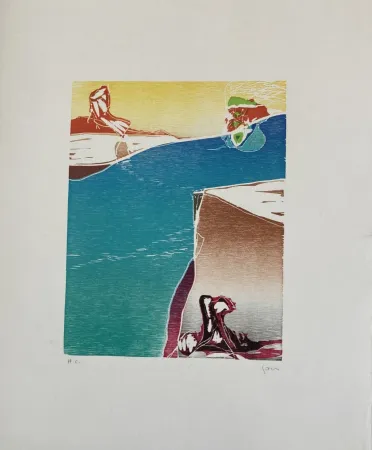 Xilogravura Jorn - Dans le sillage d'if aube