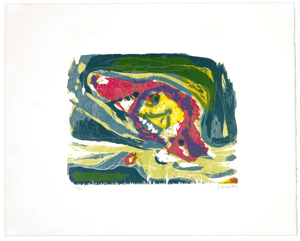 Xilogravura Jorn - Fièvre quarte lune