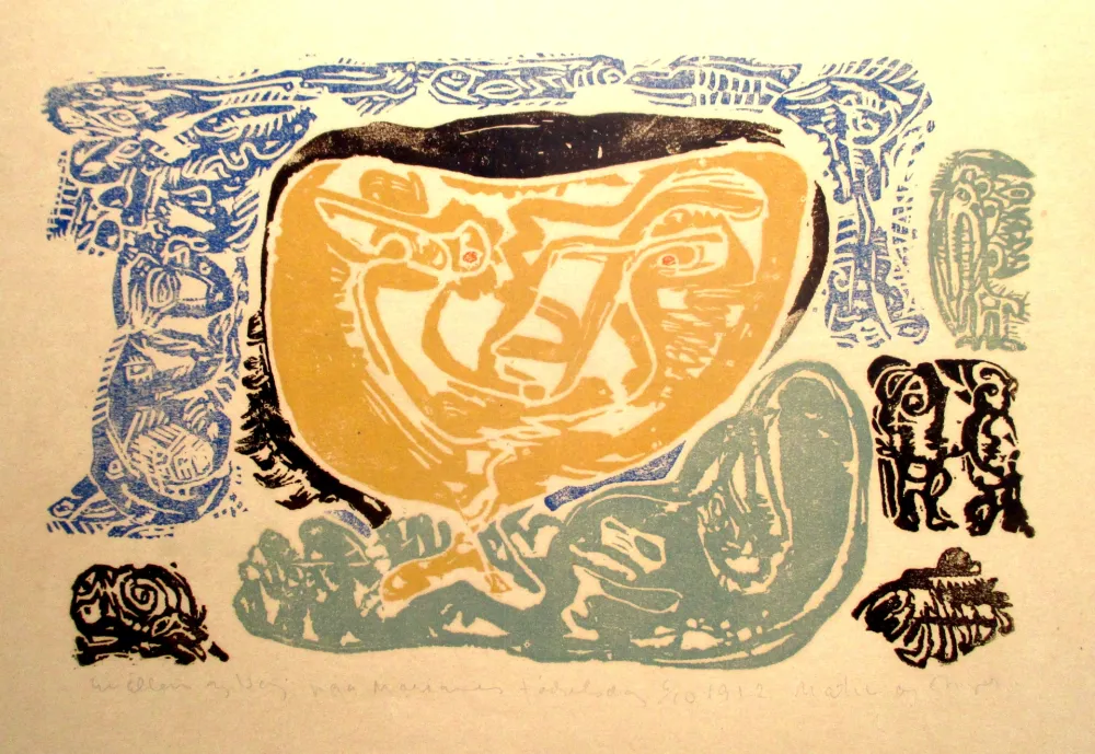 Linogravura Jorn - Ohne Titel/No title