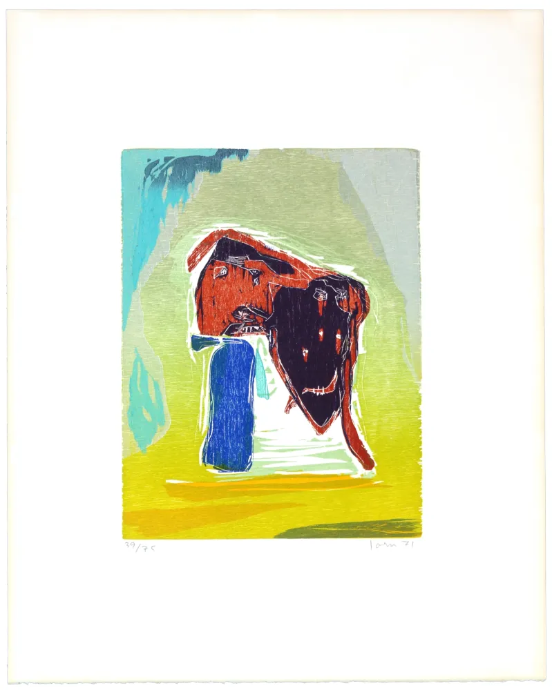 Xilogravura Jorn - Rideau convolant