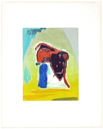 Xilogravura Jorn - Rideau convolant