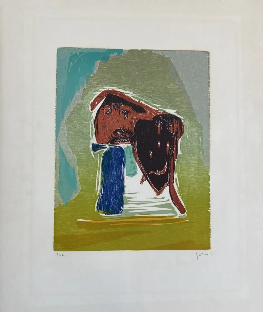 Xilogravura Jorn - Rideau Convolant