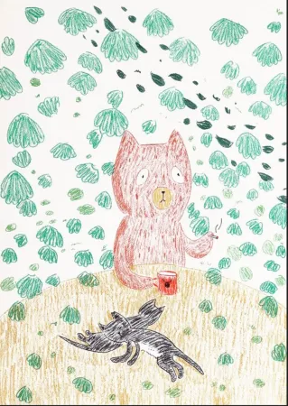 Litografia Kaga - Kumacchi in green 1