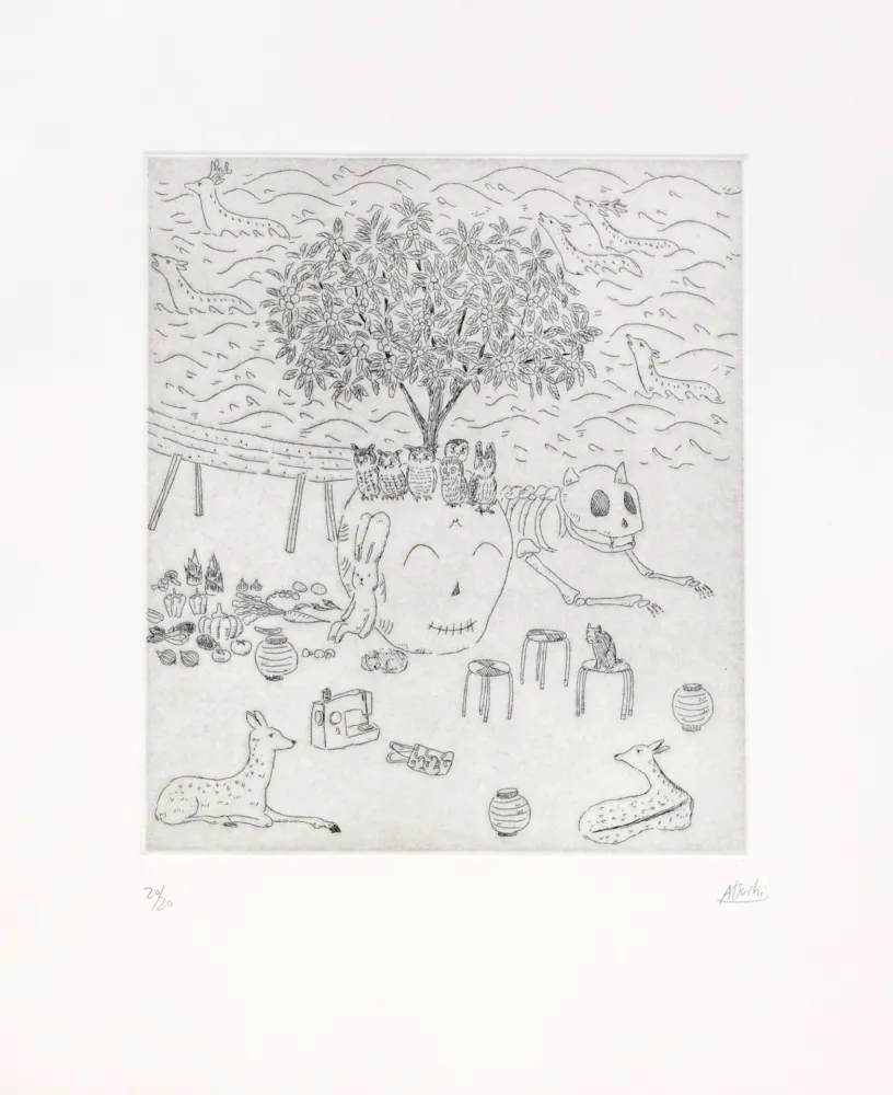 Gravura Kaga - Loquat tree